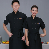 Chef clothes half-sleeve summer fashion Western Restaurant Restaurant restaurant kitchen chef work clothes short-sleeved Summer men sweat
