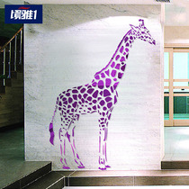 Giraffe 3D three-dimensional acrylic mirror self-adhesive wall stickers Living room entrance bedroom background wall creative childrens wall decoration