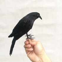 Halloween Artificial Crow Decoration Black Leather Realistic