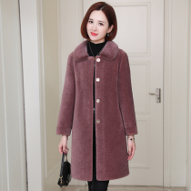 zqqz cashmere coat women long 2020 new mink fur collar slim wool fur coat 1882