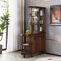 American solid wood Hall cabinet living room double-sided partition porch cabinet modern decoration shoe cabinet wine cabinet feng shui screen integrated