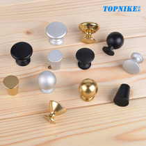 Modern simple single hole handle Wardrobe door Cabinet door drawer cabinet handle Round gold black aluminum alloy