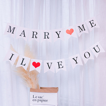 520 Courtmarriage White Marryme Fish Tail Flag Reserve Box Surprise IloveYou Romantic Banner Labanner Adornment