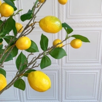 Simulated Lemon branches 10 fruit yellow lemon branches landing long branches and leaves green living room Model Room soft