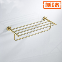 304 stainless steel brushed gold towel rack bathroom pendant towel bar adhesive hook rack stylish and simple