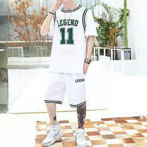 Fake two-piece basketball suit mens competition team uniform summer quick-drying loose sports vest digital print jersey