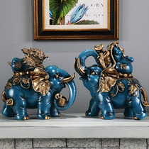 European-style lucky elephant living room home wine cabinet decoration decoration auspicious elephant pair housewarming new home wedding gift