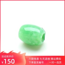 Natural A goods jade pendant full green road road Road necklace pendant pendant transfer beads with 925 silver chain with certificate