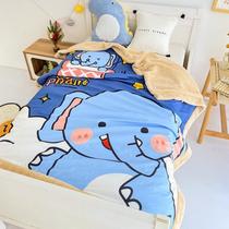 Thickened warm children quilt cover multifunctional kindergarten quilt can be removed and washed quilt cover quilt Looper is chased baby elephant