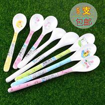 Childrens small spoon-resistant small spoon baby food Spoon soup spoon baby milk powder spoon long handle short handle plastic spoon