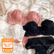 Japanese sweet half cup anti-slip rabbit ear cup with steel ring gathering on tovin chest set girl underwear Q