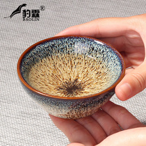 Jianzhan retro Kung Fu Tea Cup ceramic single cup tea cup tea master Cup single cup cup hat pure handmade