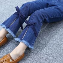 Childrens clothing girls  jeans spring and autumn 2021 new Korean version of fashionable foreign style small medium and large childrens childrens spring tide pants