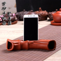 Purple sand ceramic desktop creative mobile phone base bracket loudspeaker office home living room decoration lazy universal