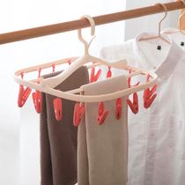 Camellia multifunctional folding drying rack household multi-clip underwear hanging socks artifact childrens drying rack (full fold)