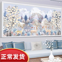 Atmospheric cross stitch 2020 new line embroidery living room fortune deer 2021 cross stitch substantial self-embroidery handmade