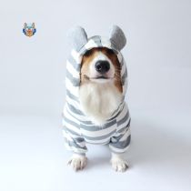 Special Price Dog Clothes Autumn Winter Dress Striped rabbit ear necropolis with covet Cokie French bulldog teddy cute hoodie