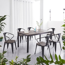 Outdoor balcony wrought iron table and chair outdoor rust-proof rain-proof terrace milk tea shop bar leisure area open-air courtyard garden