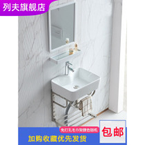 Mini wash basin toilet hanging basin triangle balcony small apartment ceramic pool plate simple hanging wall washbasin