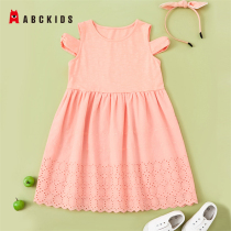 Abckids Girls Dress summer 2021 new childrens middle and large childrens foreign princess dress girl skirt