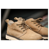 LMTNZD Throughout the four seasons vintage matte artificial sewing American casual tooling boots Khaki Martin boots men