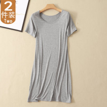 2021 new Summer Modale Women short sleeves Dress Sleepwear Skirts Relax Plus Size Sleeping Dress Casual Home Long Dress