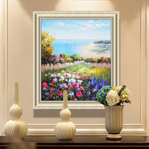 Hand-painted landscape oil painting European living room dining room decoration painting sofa background wall porch aisle painting Mediterranean