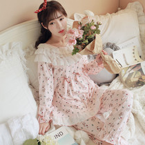 Pajamas female spring and autumn long sleeve cotton thin Korean Princess wind Net red cute student loose home suit suit