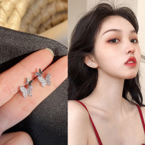 Butterfly Ear Clip without earbuds Fairy Gassen Ensemble Super Fairy Pure Silver Ear Nail Student Short cute Japanese Ear Accessories