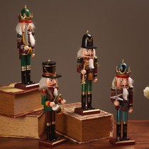 Wooden Pendulum American Countryside Solid Wood Trim Home 30cm Walnuts Clips Puppet Soldier Cafe room Living room