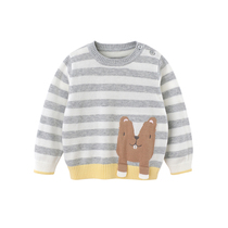 Yings 19th autumn new male baby striped casual knitted top cartoon sweater 10892313