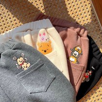 WOW cute cartoon casual pants 80-140 yards 21 fall new children long pants boy soft and pants girl