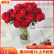 New single simulation foreign peony flower silk flower fake window decoration wedding stage background dress up road flower art