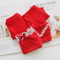 Big Red Underwear Womens Life Red Underpants Female Lace Wedding Red Underpants Feminine