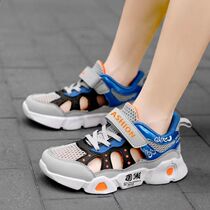 Childrens sports shoes 2021 summer new boy breathable mesh shoes in big children casual running shoes soft soles half sandals