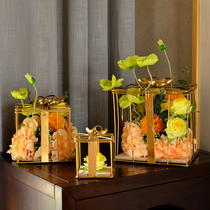 Eurostyle Iron Art Bird Cage Gift Box Pendulum Pieces Emulation Floral Hotel Minjuku Shooting Shop Window Adornment Shop Windows Display