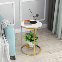 Nordic light luxury sofa side a few small coffee table corner cabinet living room small round side table iron marble bedside table