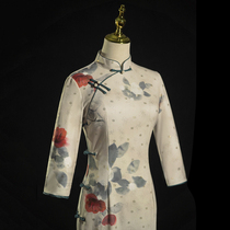 Chinese style cheongsam 2021 new young high-end temperament retro Republic of China flower long sleeve improved autumn