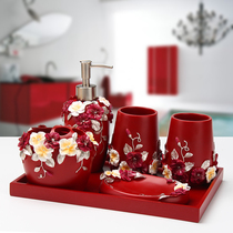 Bathroom six-piece toiletries set European-style mouthwash cup Bathroom decoration decoration Couple brushing cup toothbrush holder