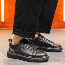 Fall chefs shoes mens anti-slip waterproof oil-proof kitchen work breathable low-help thick bottom small black tide shoes casual leather shoes