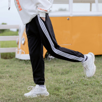 Girls sports pants 2020 new spring and autumn thin black pants childrens cotton autumn pants