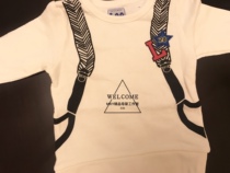 Export Japanese men and women children same cotton terry sweater fries schoolbag Long Sleeve T sleeve shirt