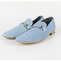 Special 395-R CHMOND blue set foot low-top casual leather shoes hollow design comfortable and breathable Italian production
