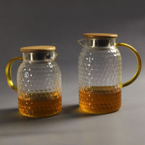 Heat Resistant Glass Cold Kettle Large Capacity Bamboo Lid Cool Kettle Tea Brewing Teapot Cold Drinking Pot Electric Pottery Stove Heating