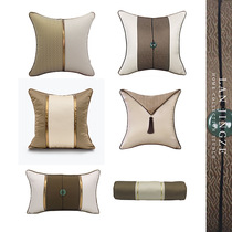 Sample-in-board café color Chinese Pillow Cover Cushion China Wind Circle Chair Back Cushion Square Sleeve Backrest Leaning Against Ram Sofa Waist Pillow
