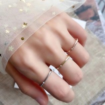 S925 small square ring square ring female fashion personality light luxury zircon Diamond Food finger ring gilded ring opening Ring Ring