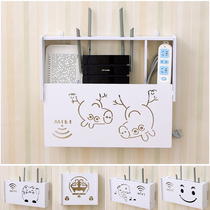 Creative wifi wireless router storage box wall hanging decoration cover living room wall light cat set-top box shelf