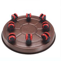Metal iron thickened mobile flowerpot transplanting tray breathable flowerpot base with universal pulley to round flower plate