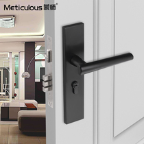 Mushen American indoor door lock toilet simple black bedroom door door handle wooden door silent hand lock