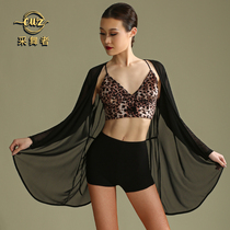 Dancer Latin Dance Female Adult New Dance Town Long sleeve Perspective Network Sexy Breakthrough Costume